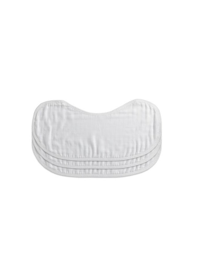 Anvi Baby Set of 3 Organic Bamboo Burp and Bib Cloth White  - Image 1