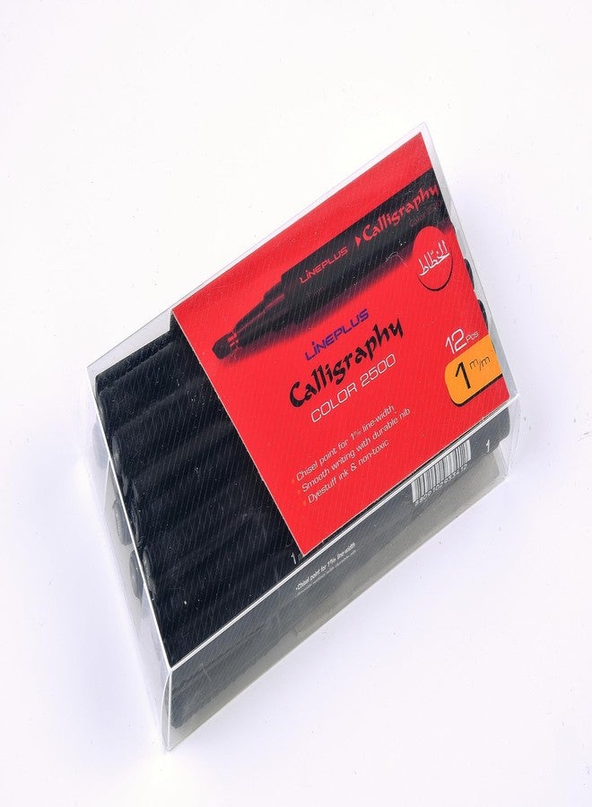 LINEPLUS Calligraphy Pen Black Set of 12-3 MM