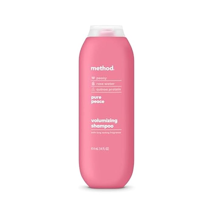 Method Volumizing Shampoo, Pure Peace with Rose, Peony, and Pink Sea Salt Scent Notes, Paraben and Sulfate Free, 14 oz (Pack of 1) - Image 1
