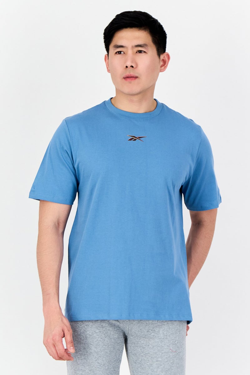 Reebok Men Sportswear Fit Short Sleeve Outdoor T-Shirt, Slate Blue - Image 1