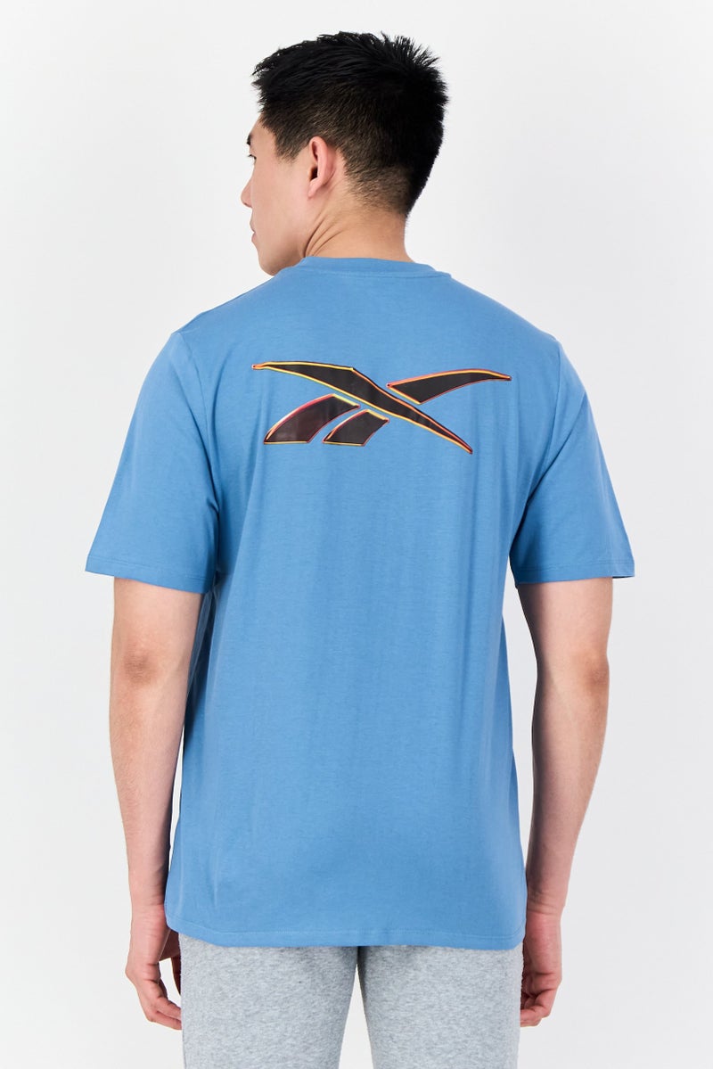 Reebok Men Sportswear Fit Short Sleeve Outdoor T-Shirt, Slate Blue - Image 3