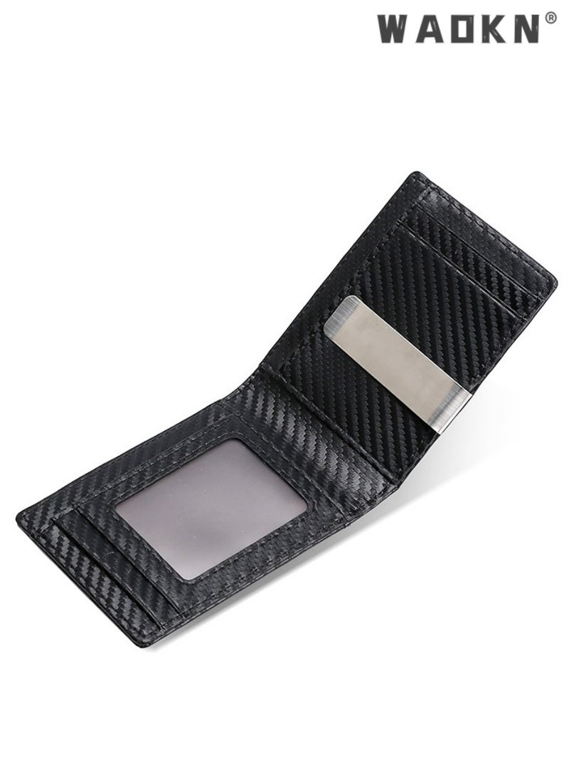 WAOKN Wallet for Men Slim Larger Capacity-Leather Money Clip Mens Wallet - RFID Blocking Front Pocket Bifold Wallet - Minimalist Credit Card Holder with ID Window Man Birhtday Present - Image 2
