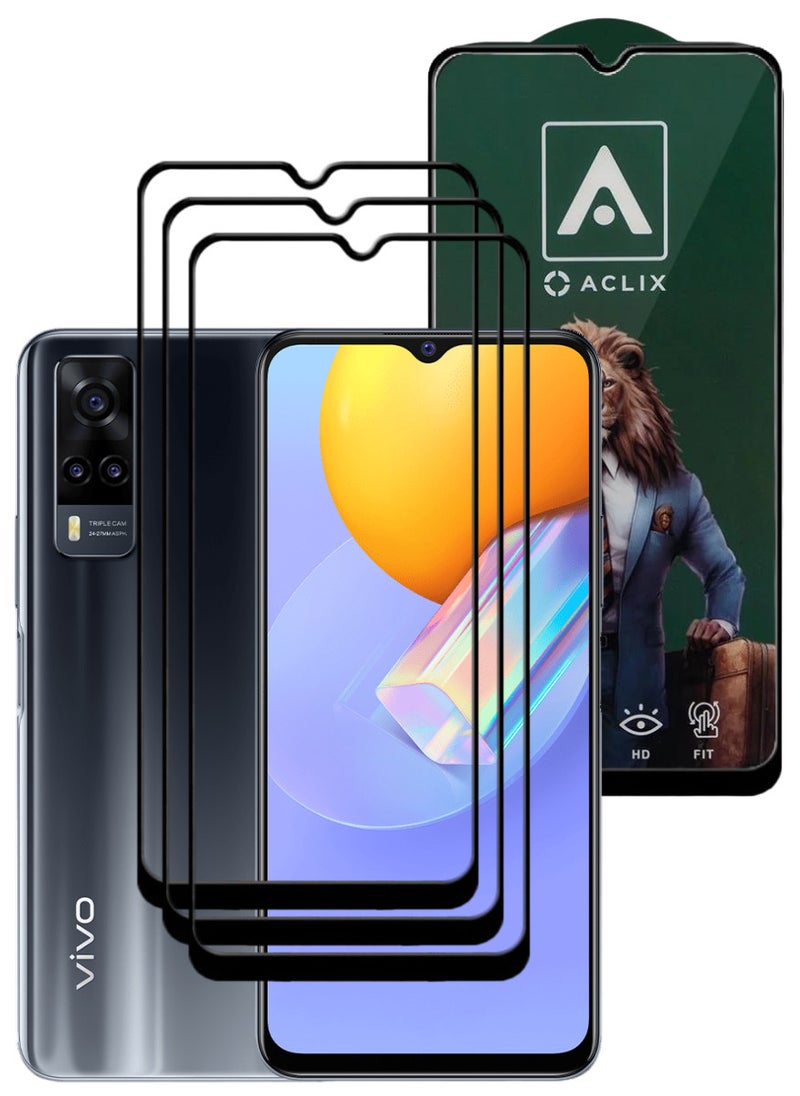 ACLIX 3 Pieces Antistatic ESD Dustproof Premium Quality High Definition Tempered Glass Screen Protector Designed For vivo Y51 (2020) - Image 1