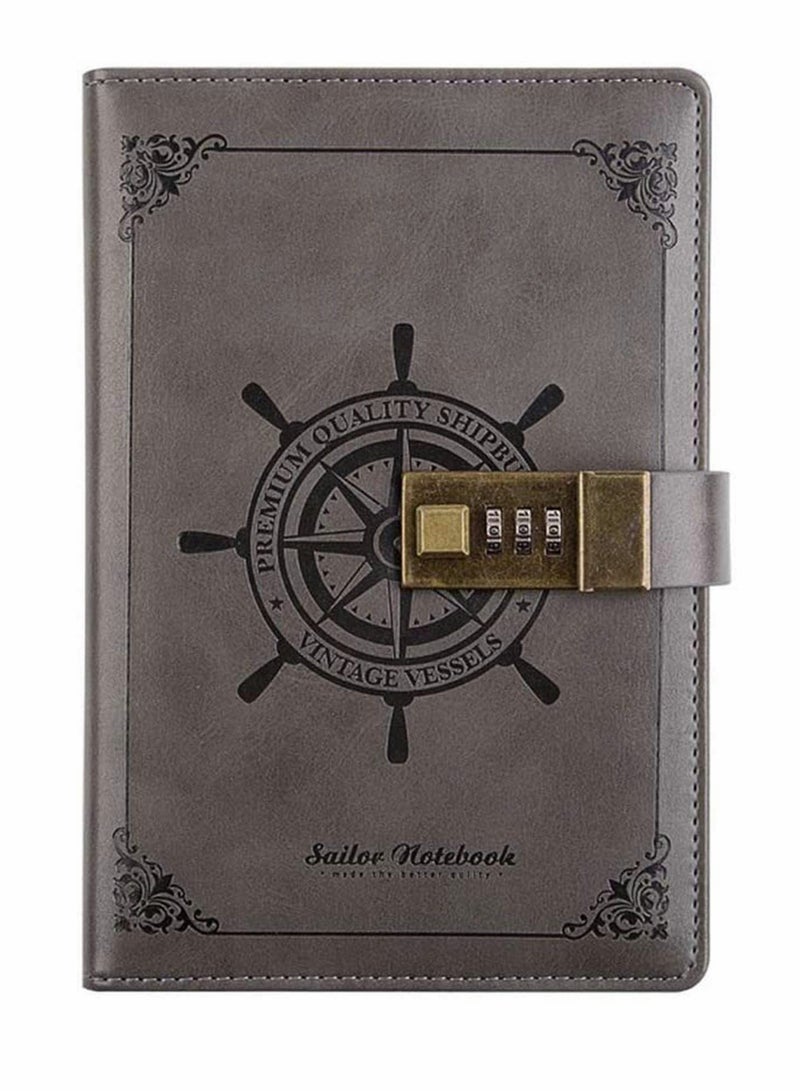 Delfino Leather Bound Journal Lock Unlined Notebook for Creative Writing Poetry Men Women - Image 1