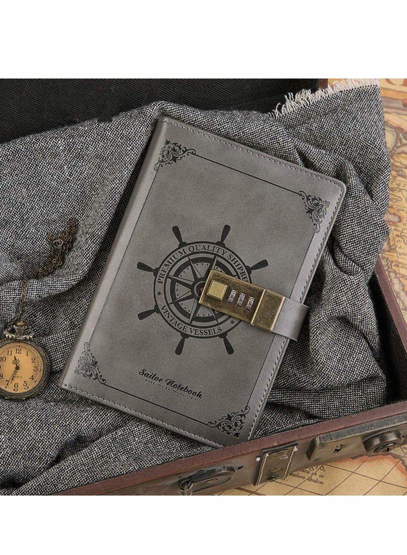 Delfino Leather Bound Journal Lock Unlined Notebook for Creative Writing Poetry Men Women - Image 4