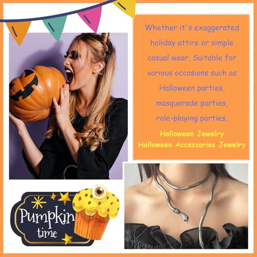 YANCHUN Bendable Snake Necklace Bracelet for Women Gold Layerded Choker Necklace Gothic Jewelry Trendy Halloween Costume Accessories Women - Image 3