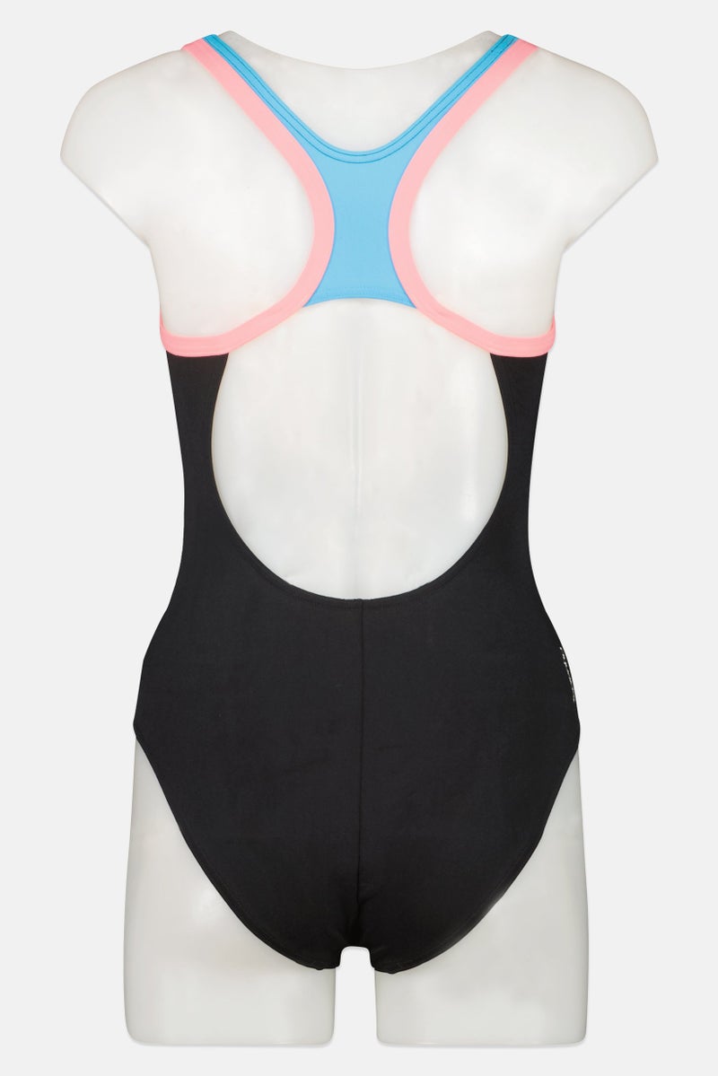 ZOGGS بدلة سباحة قطعة واحدة للنساء بشعار العلامة التجارية، سوداء - Image 2