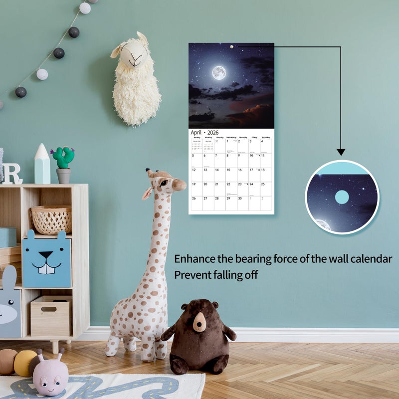 windrio 2026 Wall Calendar,Calendar 2026, November 2025 - December 2026, Wall Calendar Moon, 12" x 24" Opened,Full Page Months Thick & Sturdy Paper for Calendar Organizing & Planning - Image 4