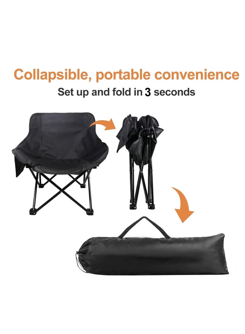 MIXDE Folding Chairs，Portable Outdoor Camping Chair, Heavy Duty Lawn Chair，Beach Chair Wide Seat，for Camping,Beach, and Sports - Image 2