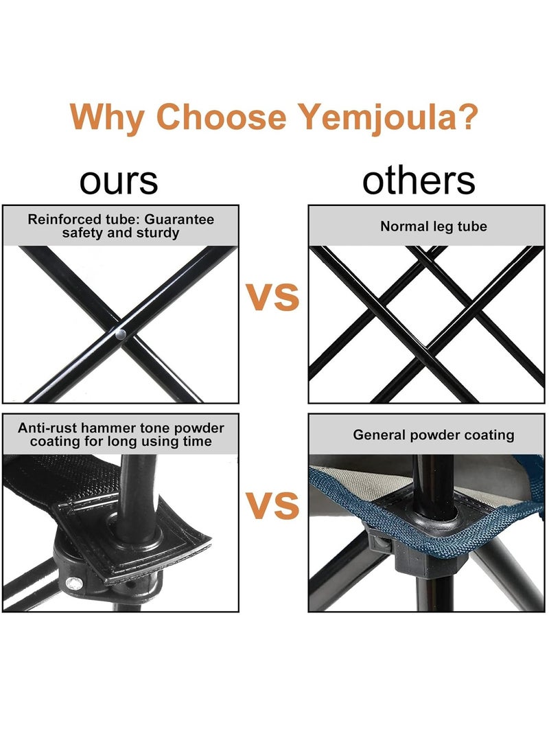 MIXDE Folding Chairs，Portable Outdoor Camping Chair, Heavy Duty Lawn Chair，Beach Chair Wide Seat，for Camping,Beach, and Sports - Image 5