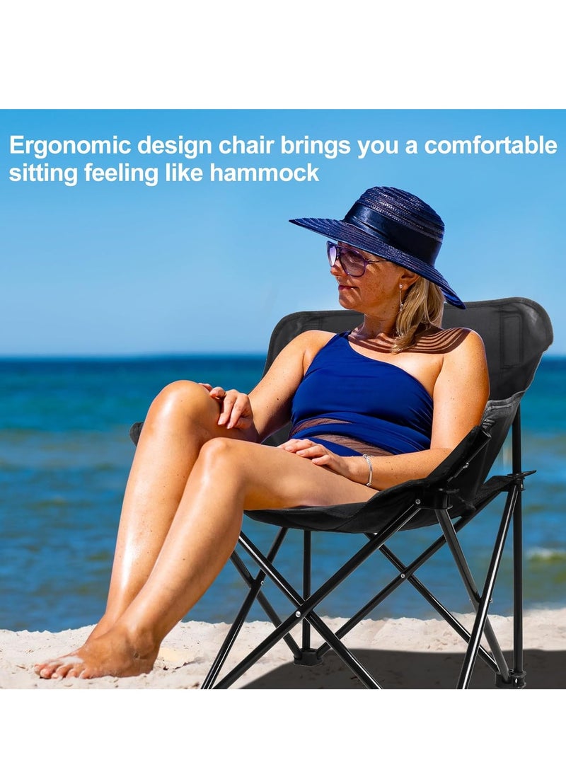 MIXDE Folding Chairs，Portable Outdoor Camping Chair, Heavy Duty Lawn Chair，Beach Chair Wide Seat，for Camping,Beach, and Sports - Image 4