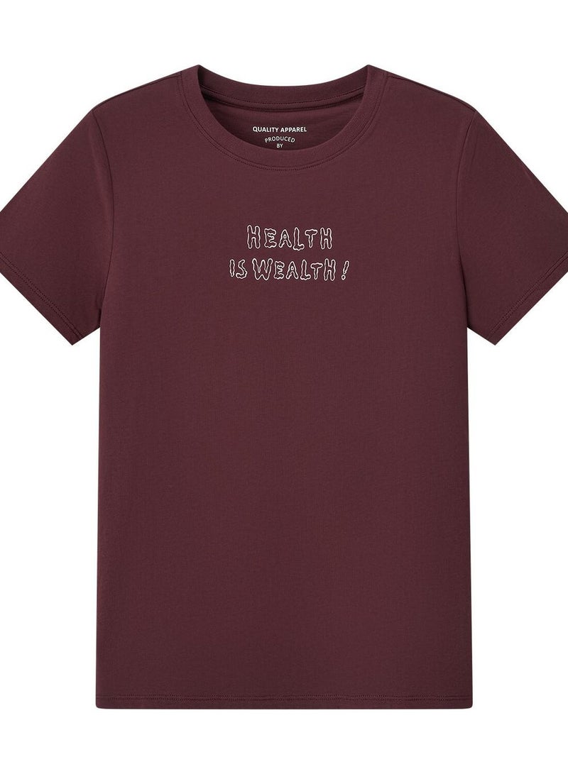 GIORDANO Women’s Comfort Fit Printed Crew Neck Cotton Jersey Tee - Image 1