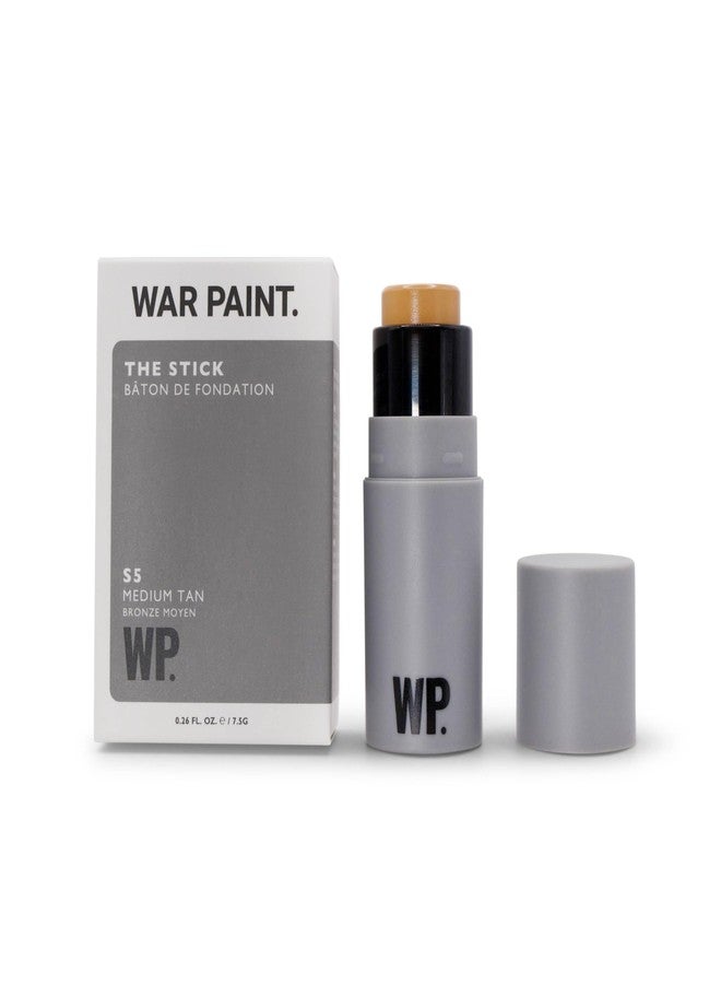 War Paint for Men Multi-Use Complexion Concealer and Foundation Stick, Evens Skin Tone and Covers Blemishes and Dark Circles, Quick Application S5 Medium Tan 0.26 fl Oz - Image 1