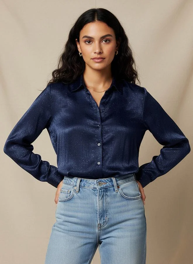 Splash FAV Regular Fit Viscose Textured Shirt with Collar