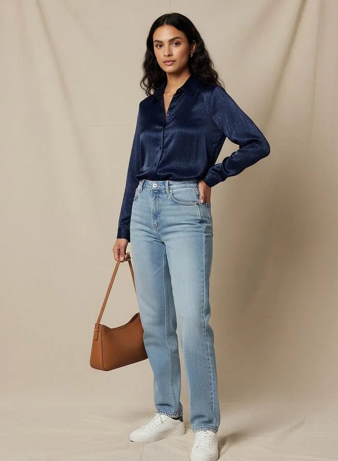 Splash FAV Regular Fit Viscose Textured Shirt with Collar