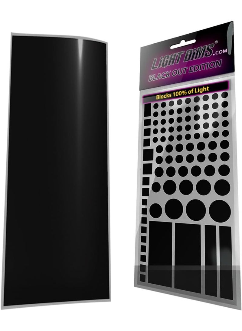 LIGHT DIMS LightDims Black Out Edition Light Blocking LED Covers (2 Sheets) Shapes & Uncut Sheet for Electronics & Appliances. Blocks 100% of Light, in Retail Packaging. - Image 2