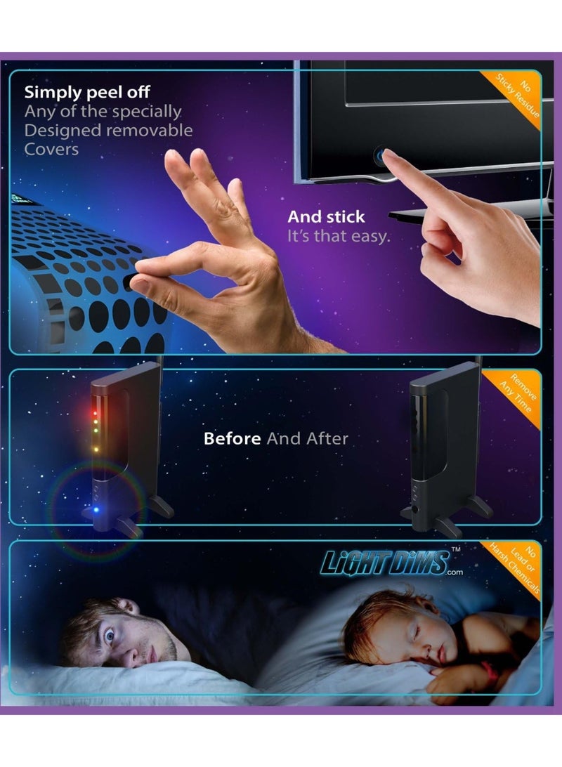 LIGHT DIMS LightDims Black Out Edition Light Blocking LED Covers (2 Sheets) Shapes & Uncut Sheet for Electronics & Appliances. Blocks 100% of Light, in Retail Packaging. - Image 5
