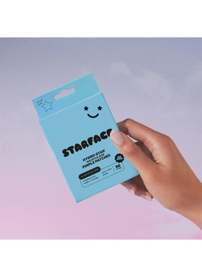 Starface World - Starface Hydro-Star + Salicylic Acid BIG PACK, Hydrocolloid Pimple Patches With 1% Salicylic Acid, Helps Soothe Deep Spots, Cute Star Shape (96 Count) - Image 1