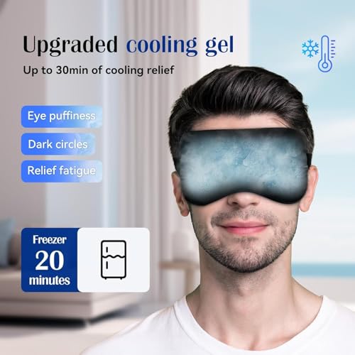 Valkyrie Velvet Cooling Gel Relaxing Eye Mask For Dark Circles, Dry Eyes, Redness, Pain Relief - Sleeping Cool Pad Suitable For All Family Members Sleep Mask (Blue Gel) - Image 4
