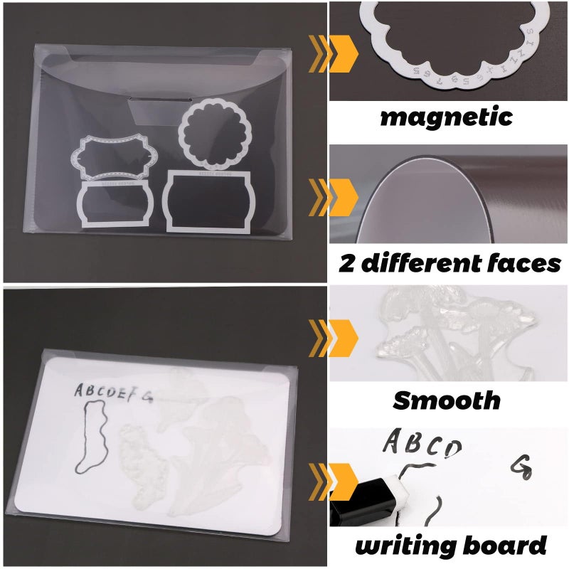 UNIMEIX 40 Pcs Magnetic Sheets for Die Storage Stamp and Die Storage Pockets Die Cut Storage for Card Making (20 Pcs Sheets+ 20 Pcs Bags,0.8 mm Thickness (Transparent) - Image 2