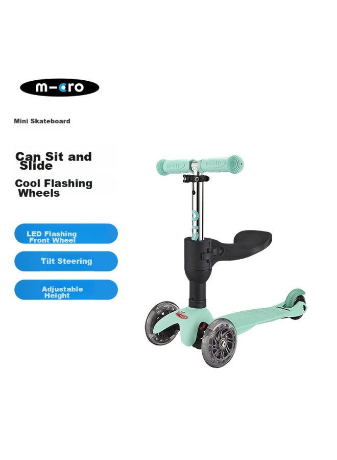 Micro Swiss Maiguo Children's Scooter, Two-in Ride-on, For Ages 1.5-2 Years Old, Kids' Scooter, Mint Green With Seat - Image 2