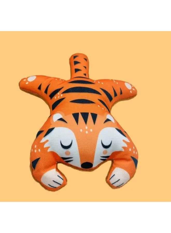 إيميلي بيتس 1 قطعة تصميم حيوانات للحيوانات الأليفة تطحن الأسنان لعبة قطيفة تصدر صريرًا لعبة مضغ متينة للكلاب لعبة تفاعلية للكلاب (برتقالي) - Image 3