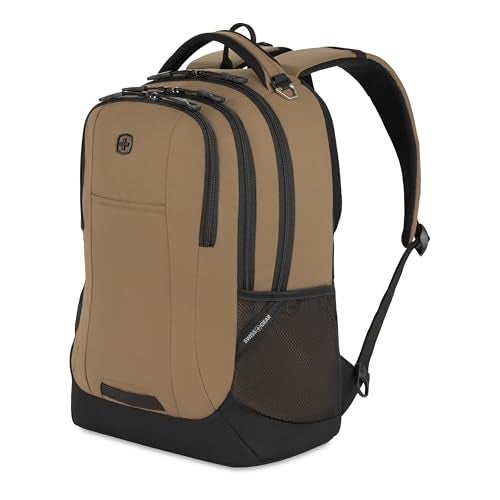 SwissGear Cecil 5505 Laptop Backpack, Pastel Brown/Black, 18-Inch - Image 1