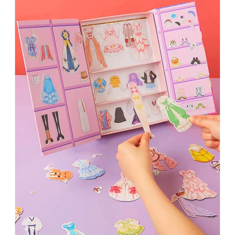 Daniel Axel Magnetic Dress Up Paper Doll Pretend Play Game ToysDollhouse Magnet People Clothes Puzzles Development for 3 Year Old Girls ToddlerPreschool Learning Created Imagine Birthday Gift A Set - Image 3