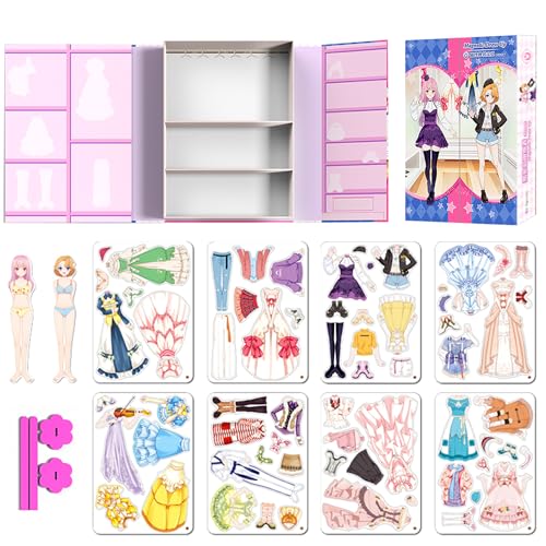 Daniel Axel Magnetic Dress Up Paper Doll Pretend Play Game ToysDollhouse Magnet People Clothes Puzzles Development for 3 Year Old Girls ToddlerPreschool Learning Created Imagine Birthday Gift A Set - Image 1