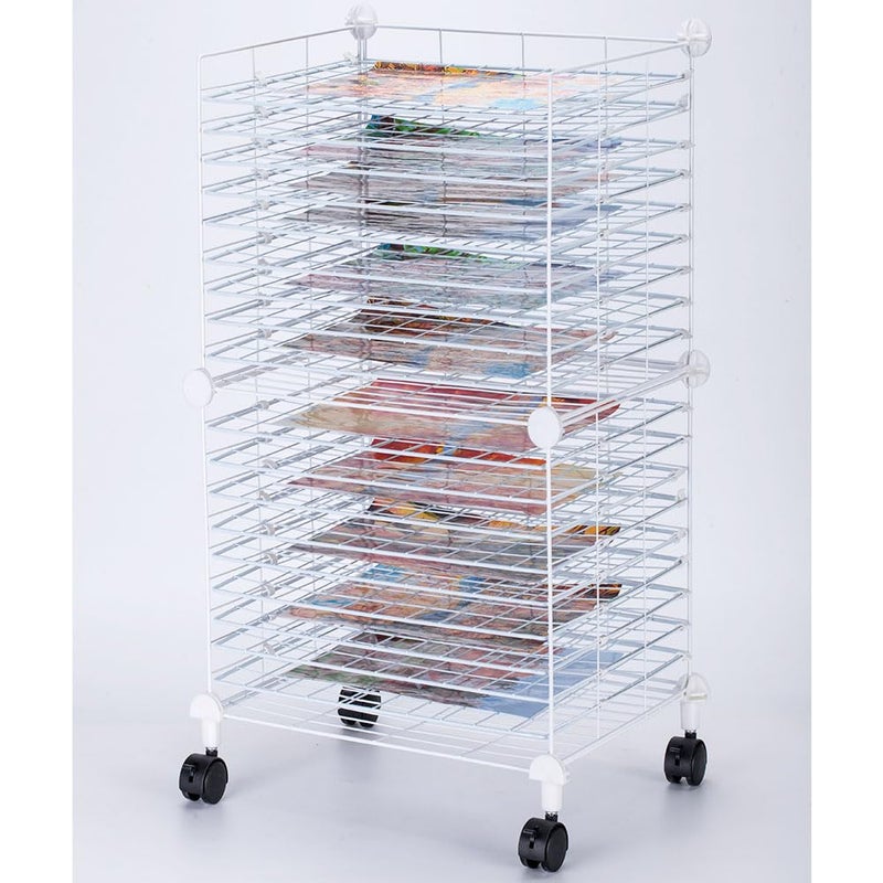FDSDEFEN Art Drying Rack Removable Shelves ï¼ŒWall Art Drying Rackï¼ŒArt Organizer for Kids, Art Studio and Tabletop Storage, Craft Room and Desktop (20 Shelves) - Image 5