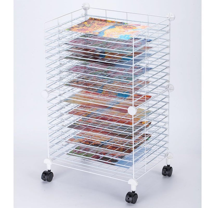 FDSDEFEN Art Drying Rack Removable Shelves ï¼ŒWall Art Drying Rackï¼ŒArt Organizer for Kids, Art Studio and Tabletop Storage, Craft Room and Desktop (20 Shelves) - Image 1