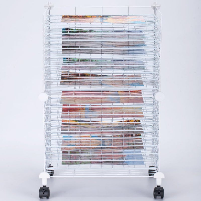 FDSDEFEN Art Drying Rack Removable Shelves ï¼ŒWall Art Drying Rackï¼ŒArt Organizer for Kids, Art Studio and Tabletop Storage, Craft Room and Desktop (20 Shelves) - Image 3