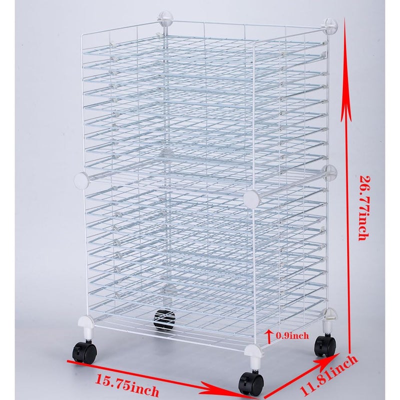 FDSDEFEN Art Drying Rack Removable Shelves ï¼ŒWall Art Drying Rackï¼ŒArt Organizer for Kids, Art Studio and Tabletop Storage, Craft Room and Desktop (20 Shelves) - Image 2