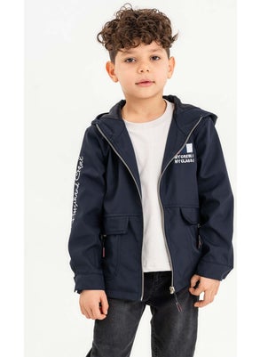 Gold Class Kidswear Hooded Zippered Embroidered Waterproof Boy Jacket  - Image 2