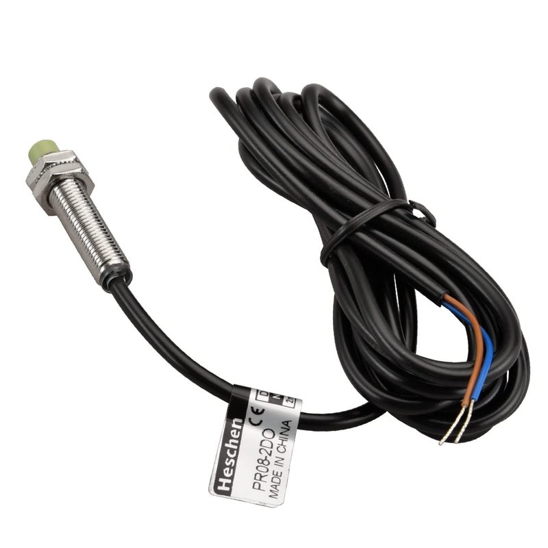 Heschen M8 Inductive Proximity Sensor Switch PR08-2DO Cylindrical Type Detector 2mm DC12-24V 2-Wire NO(Normally Open) CE - Image 2
