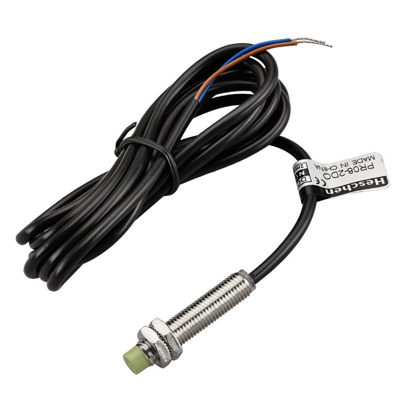 Heschen M8 Inductive Proximity Sensor Switch PR08-2DO Cylindrical Type Detector 2mm DC12-24V 2-Wire NO(Normally Open) CE - Image 1