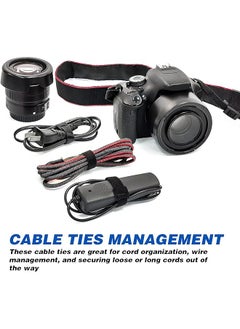 erorex 80 Pcs Reusable Cable Ties Black Adjustable 6 Inch Cord Organizer Ties Multi Purpose Hook Loop Cable Management Wire Ties For Organizing Home Office Data Centers  - Image 5