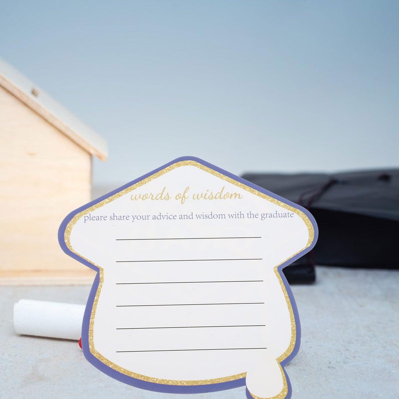 Graduation Cap Greeting Cards Blue 10 Pack Blank for Party Invitations and Messages - Image 4