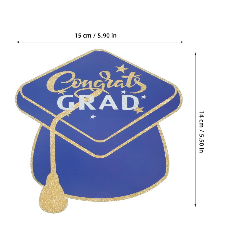 Graduation Cap Greeting Cards Blue 10 Pack Blank for Party Invitations and Messages - Image 3