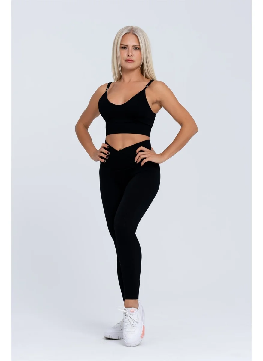 Gymwolves Seamless Sports Leggings | Seamles Leggings | Roving | Wrapped Model |