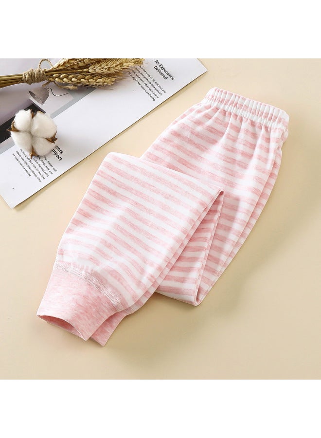 Children's Autumn Trousers New Baby Pajama Pants Boys Pure Cotton Girls' Line Pants Warm Leggings Trousers Boneless Children's Wear
