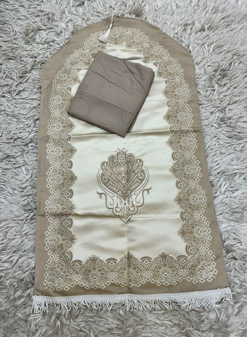 Turkish prayer rug set with soft cotton open sheet - Image 1
