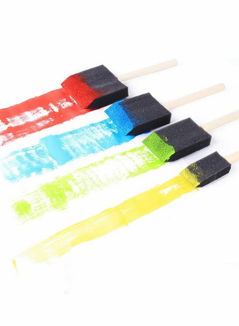 فرشاة فوم، 10 قطع فرشاة طلاء فوم، 4 أحجام فرشاة إسفنجية بمقبض خشبي لطلاء الأكريليك، البقع، الورنيش، الحرف اليدوية - Image 3
