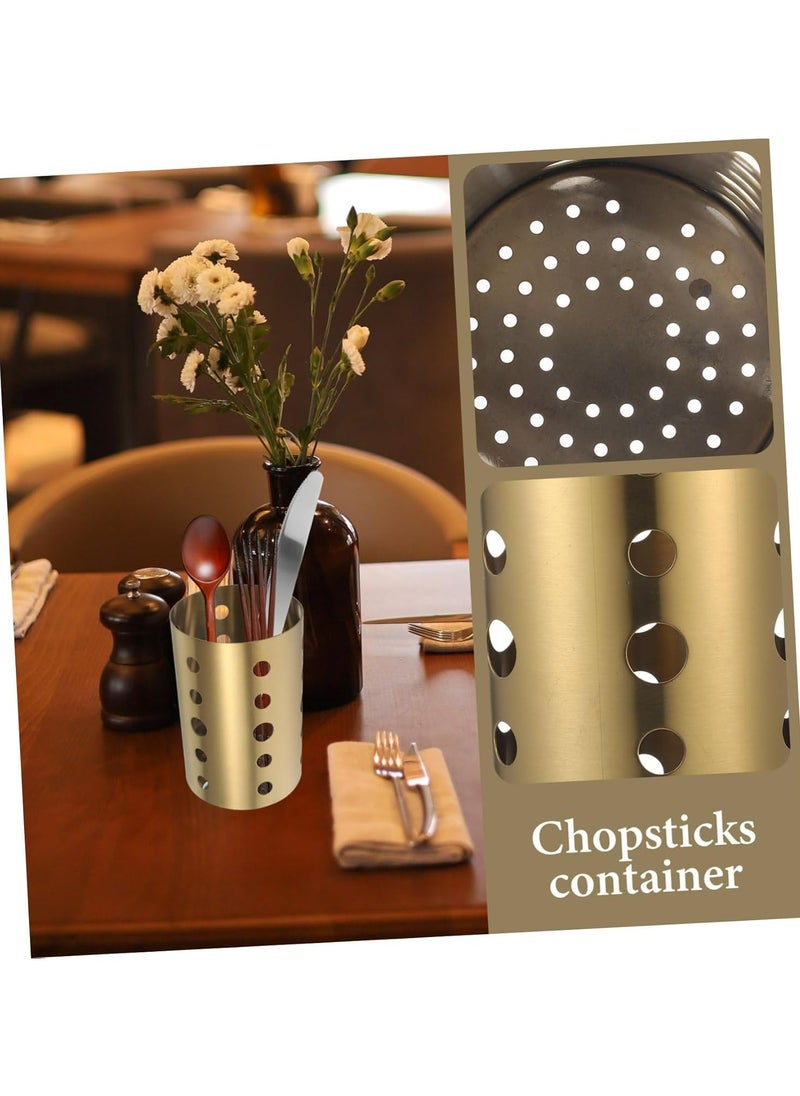 Oasisgalore Cutlery Rack with Chopsticks Holder - Metal Kitchen Utensil Storage, Gold/Silverware Option  - Image 4