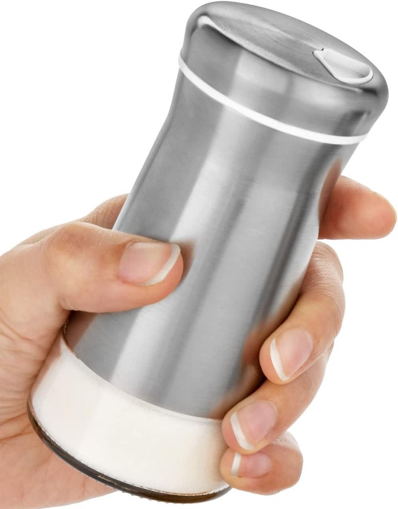 Kitchen & Go Salt Shaker or Pepper Shaker with Adjustable Pour Holes - Elegant Stainless Steel Spice Dispenser - Perfect for Himalayan, Table Salt, White and Black Pepper (Salt Shaker) - Image 1