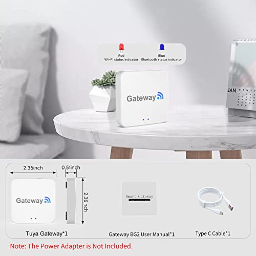 BIWIBON Smart Door Knob Wi-Fi Gateway,Bluetooth Fingerprint Door Lock Wi-Fi Bridge with Tuya Smart APP,Tuya Remote Control Keyless Entry Door Lock WiFi Hub Compatible with Alexa for Voice Control - Image 2