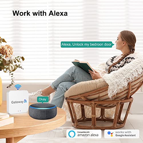 BIWIBON Smart Door Knob Wi-Fi Gateway,Bluetooth Fingerprint Door Lock Wi-Fi Bridge with Tuya Smart APP,Tuya Remote Control Keyless Entry Door Lock WiFi Hub Compatible with Alexa for Voice Control - Image 5