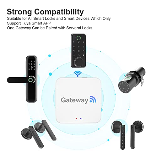 BIWIBON Smart Door Knob Wi-Fi Gateway,Bluetooth Fingerprint Door Lock Wi-Fi Bridge with Tuya Smart APP,Tuya Remote Control Keyless Entry Door Lock WiFi Hub Compatible with Alexa for Voice Control - Image 3