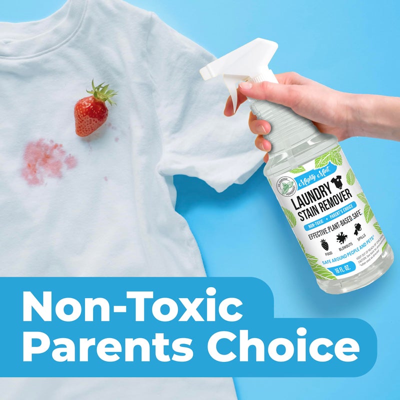Mighty Mint Laundry Stain Remover, Parent’s Choice Spray for Stains from Food, Drink, Grease, Natural Peppermint Scent, 16oz - Image 3