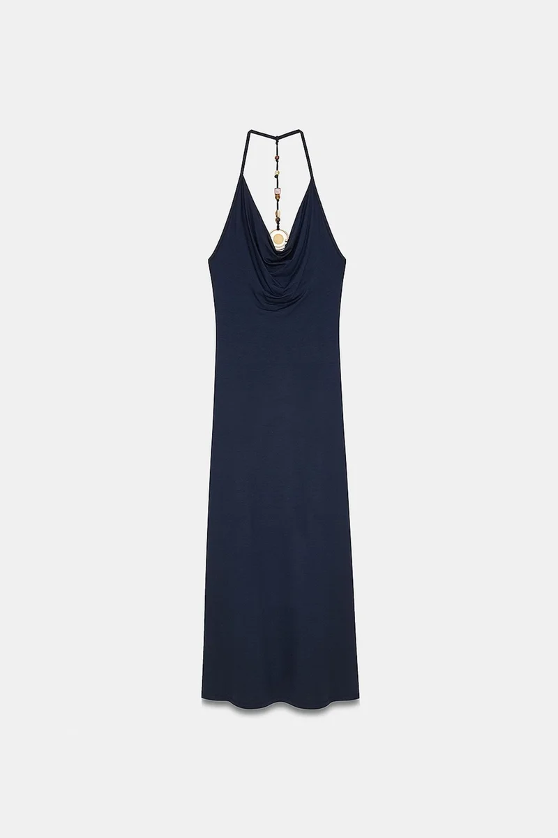 Dilvin Navy Blue DILVIN Viscose Maxi Dress for Women | Best Price UAE